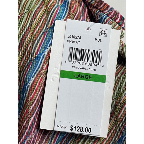 BECCA Free‎ Spirit Plunge One-Piece Swimsuit, Multicolor Women's Size Large - Picture 5 of 7